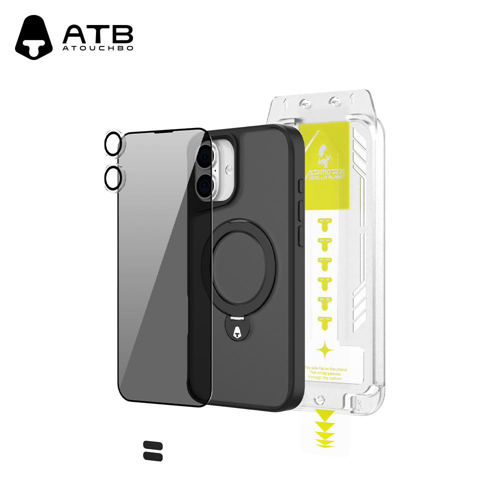 360° Swivel Bracket Shell Anti-Surveillance Tempered Film Set (with T-Type Second Sticker Artifact) TK Version