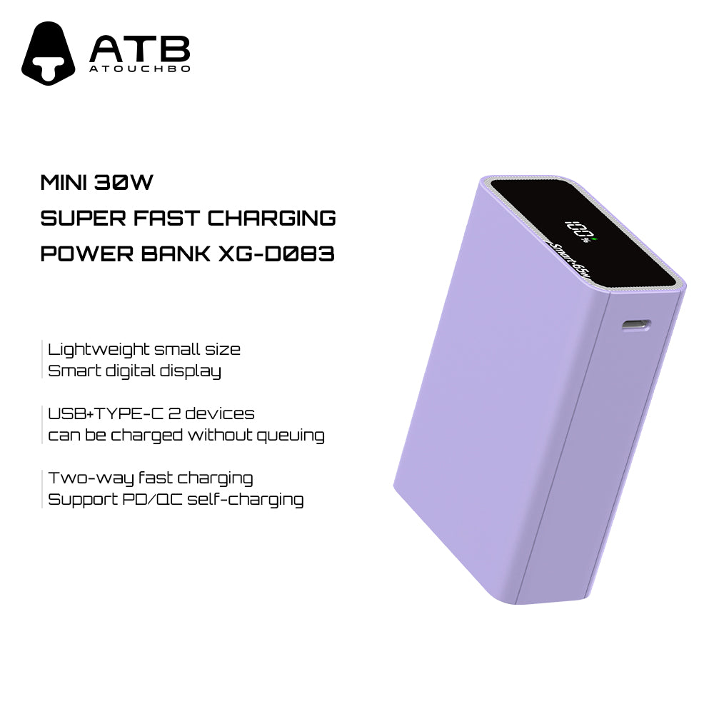 Mini 30W Super Fast Charging Mobile Power Bank XG-D082