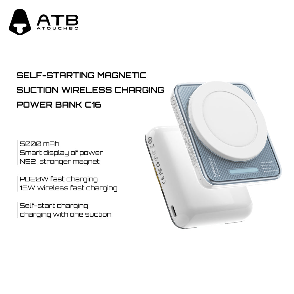 Self starting magnetic suction wireless charging mobile battery Source C16