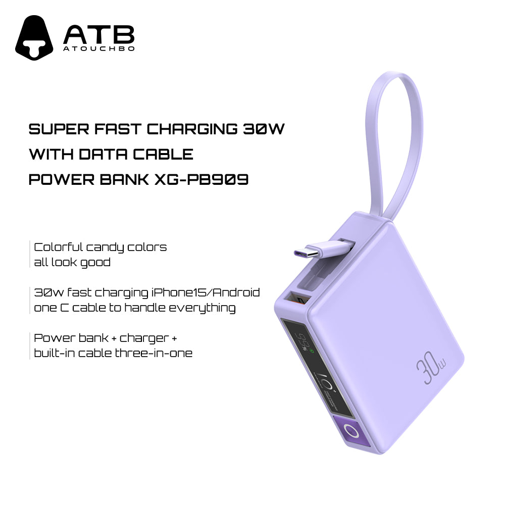 Equipped with a built-in super fast charging 30W mobile power bank XG-PB909