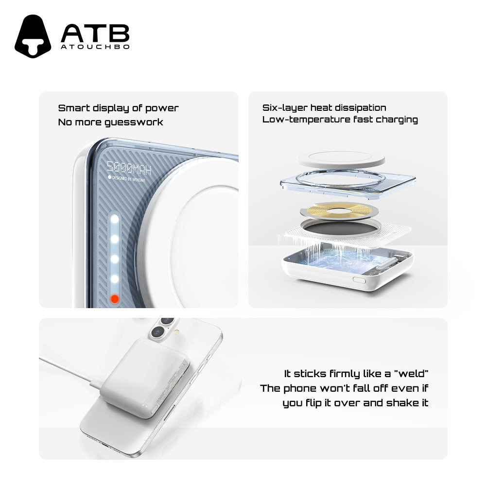 Self starting magnetic suction wireless charging mobile battery Source C16