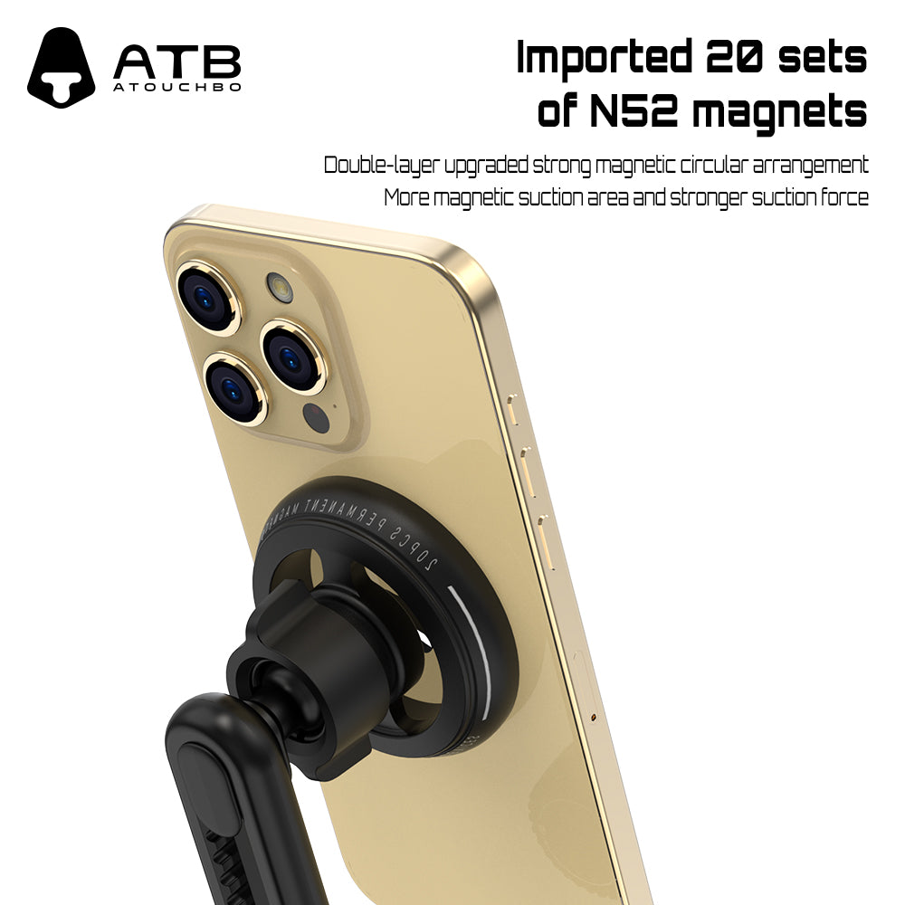 ATB Universal Mobile Phone Holder 360 Rotation Adjustable Folding Magnetic Car Mount Air Vent Phone Holder