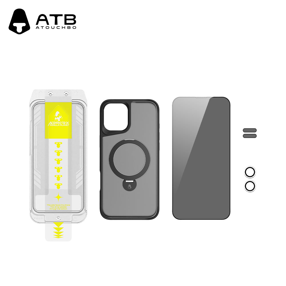 360° Swivel Bracket Shell Anti-Surveillance Tempered Film Set (with T-Type Second Sticker Artifact) TK Version