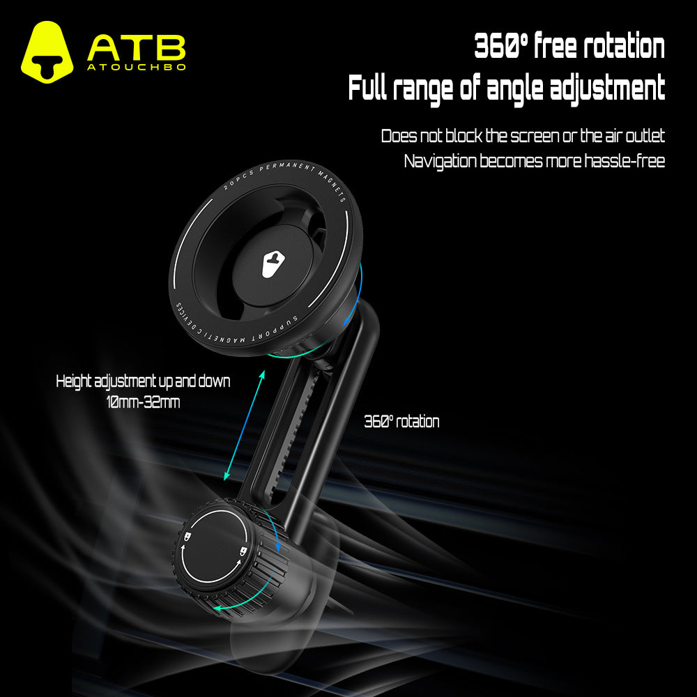 ATB Universal Mobile Phone Holder 360 Rotation Adjustable Folding Magnetic Car Mount Air Vent Phone Holder