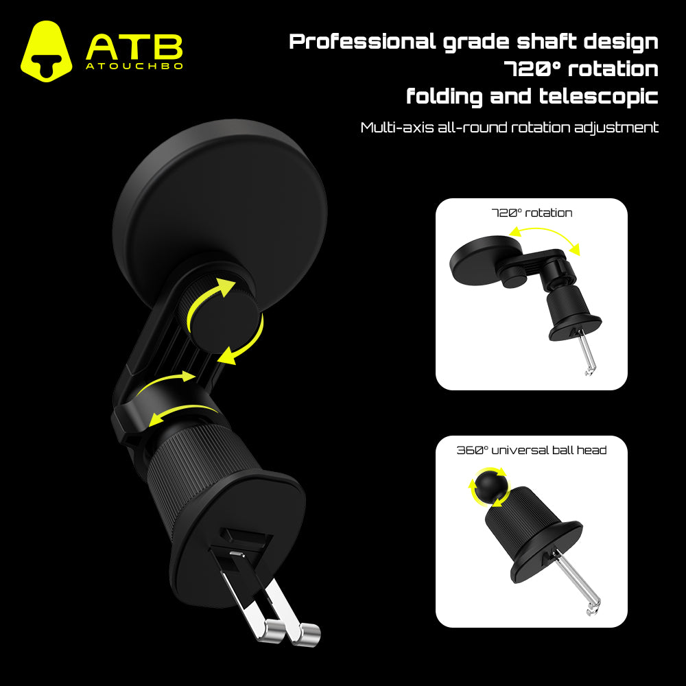 ATB Mobile Phone Holder Adjustable Folding Magnetic Car Mount Air Vent Phone Holder