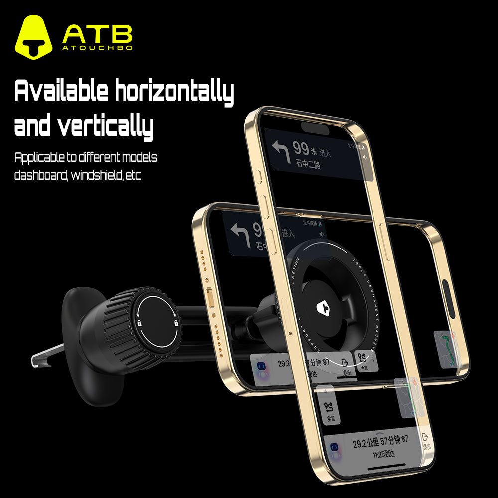 ATB Universal Mobile Phone Holder 360 Rotation Adjustable Folding Magnetic Car Mount Air Vent Phone Holder