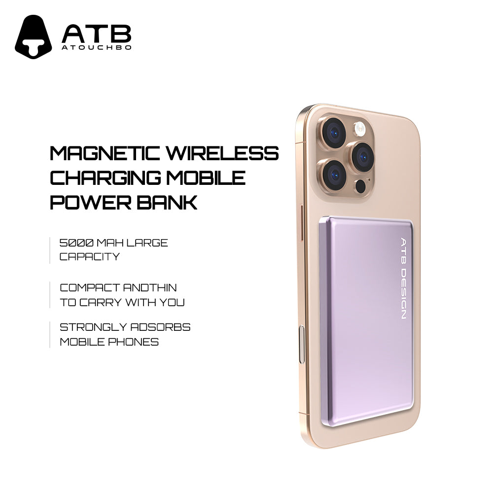 Magnetic wireless charging mobile power bank