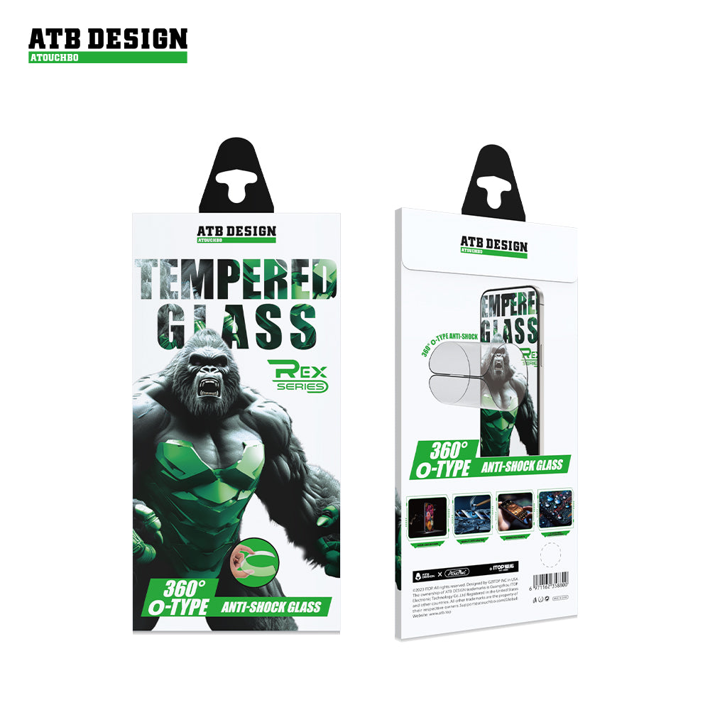ATB Rex series O-fold anti-static silk screen high-definition tempered film/Rex green bottom plate