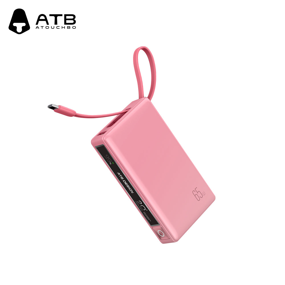 65W high-power built-in cable super fast charging mobile power bank XG-PB910