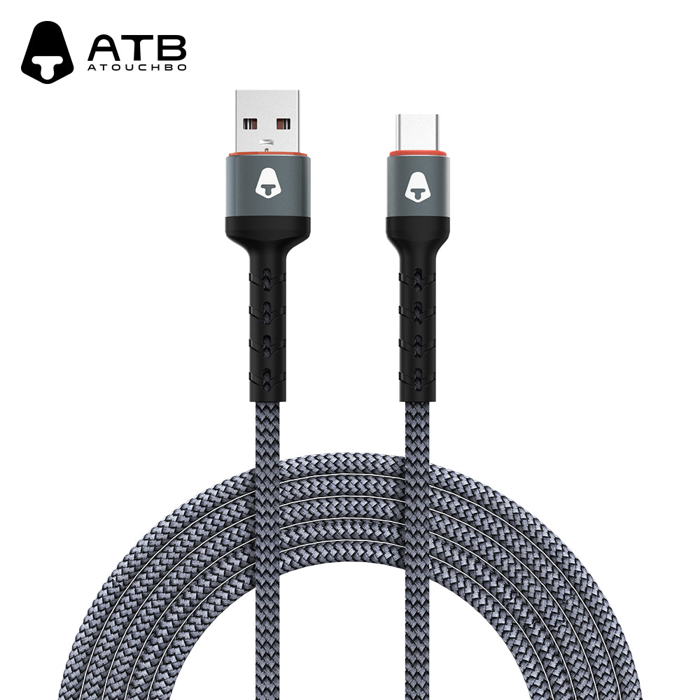 Atouchbo Großhandel Ladekabel Nylon Geflochtene Aluminium legierung USB-Kabel Mobiltelefon Schnell ladung USB-Datenkabel Typ C.