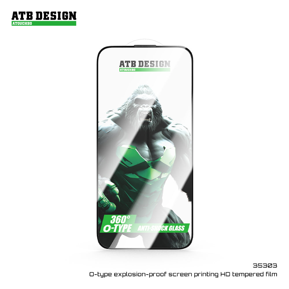 ATB Rex series O-fold anti-static silk screen high-definition tempered film/Rex green bottom plate