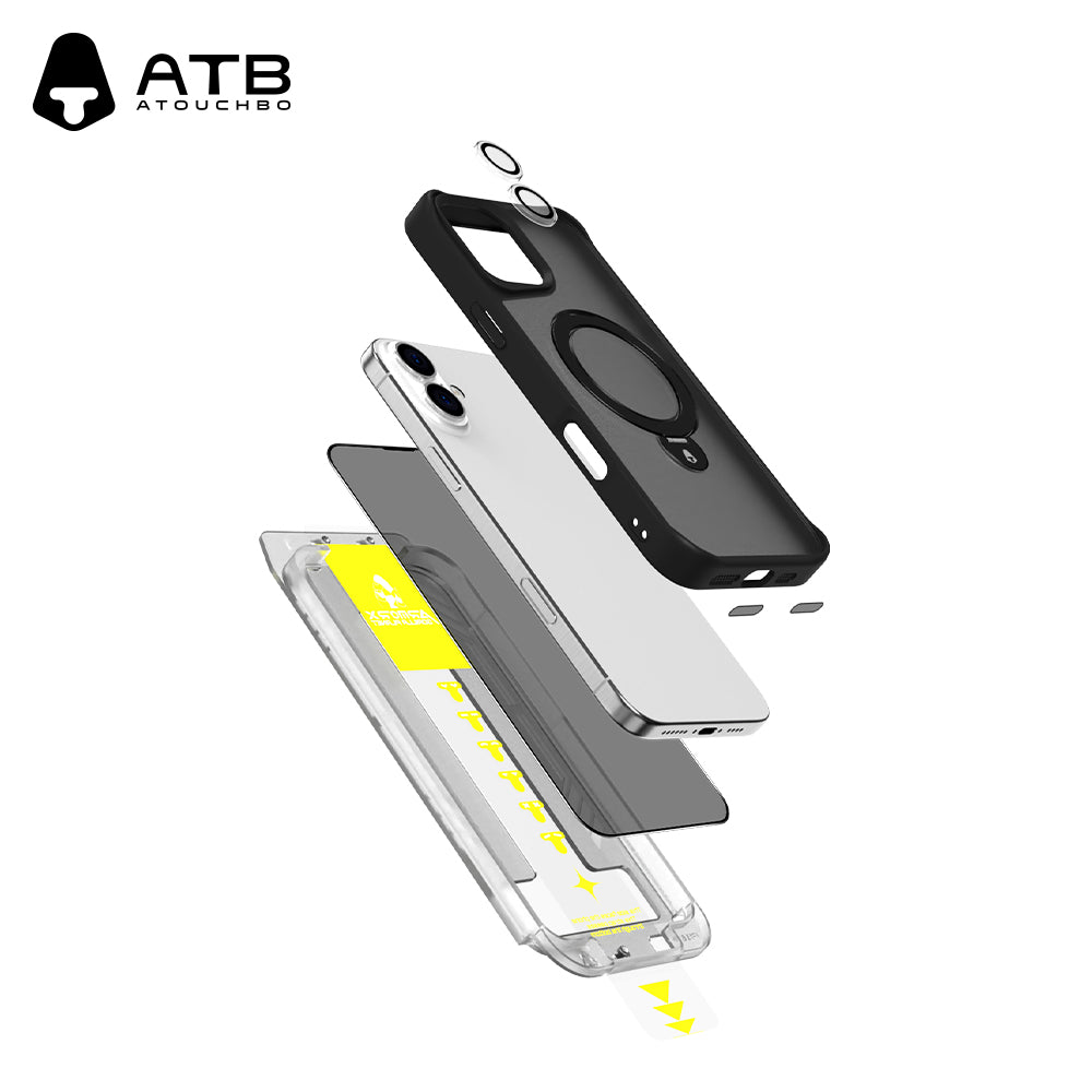 360° Swivel Bracket Shell Anti-Surveillance Tempered Film Set (with T-Type Second Sticker Artifact) TK Version