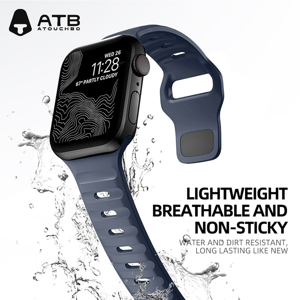 Atouchbo T-Buckle Sport Series Watch Band Breathable Watch Silicone Sport Band For Apple iWatch SE/ Ultra/ 8