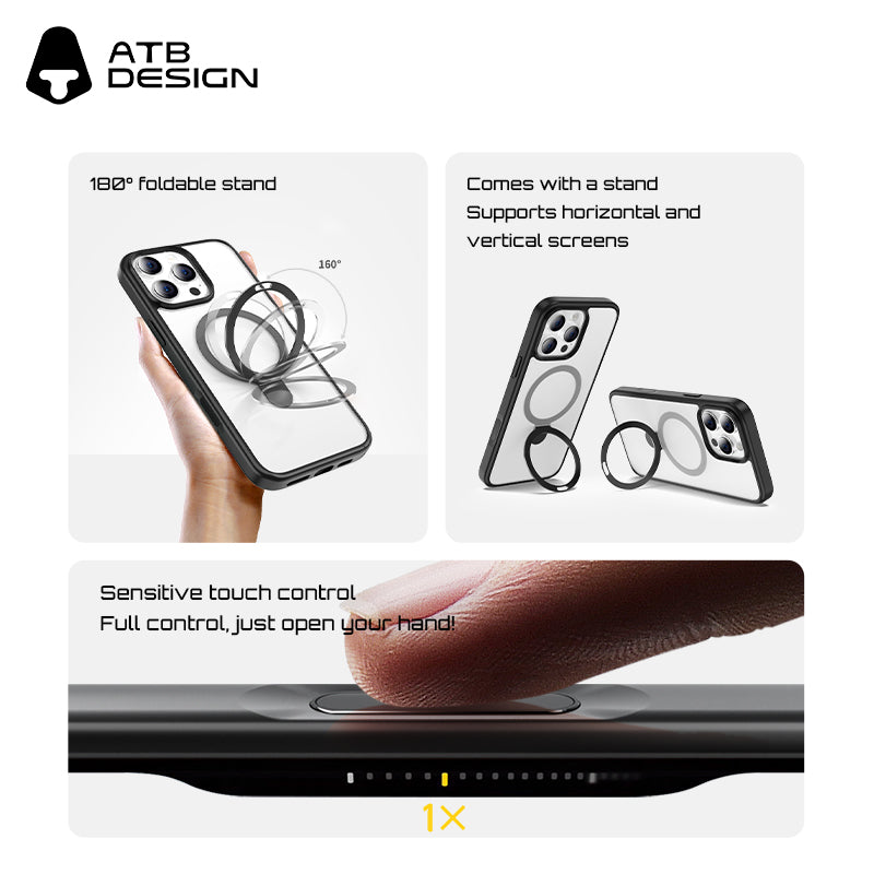 ATB Top Series Crystal Clear 2.0 Skin Smoot Magnetic Bracket Phone Case