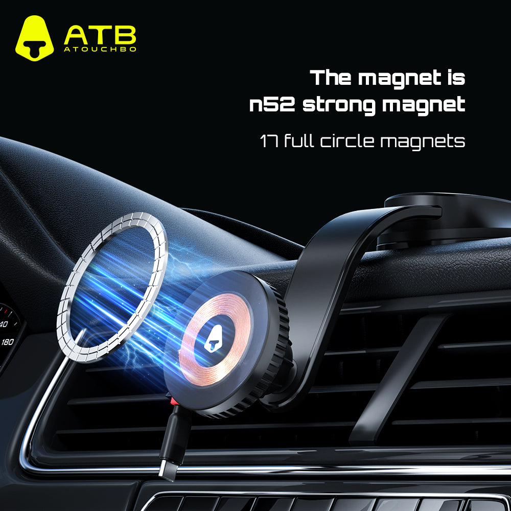 Phone Holder For Car Universal Dashboard Car mobile Phone Holder Magnetic Wireless Charging Phone Holder For iPhone 14 15