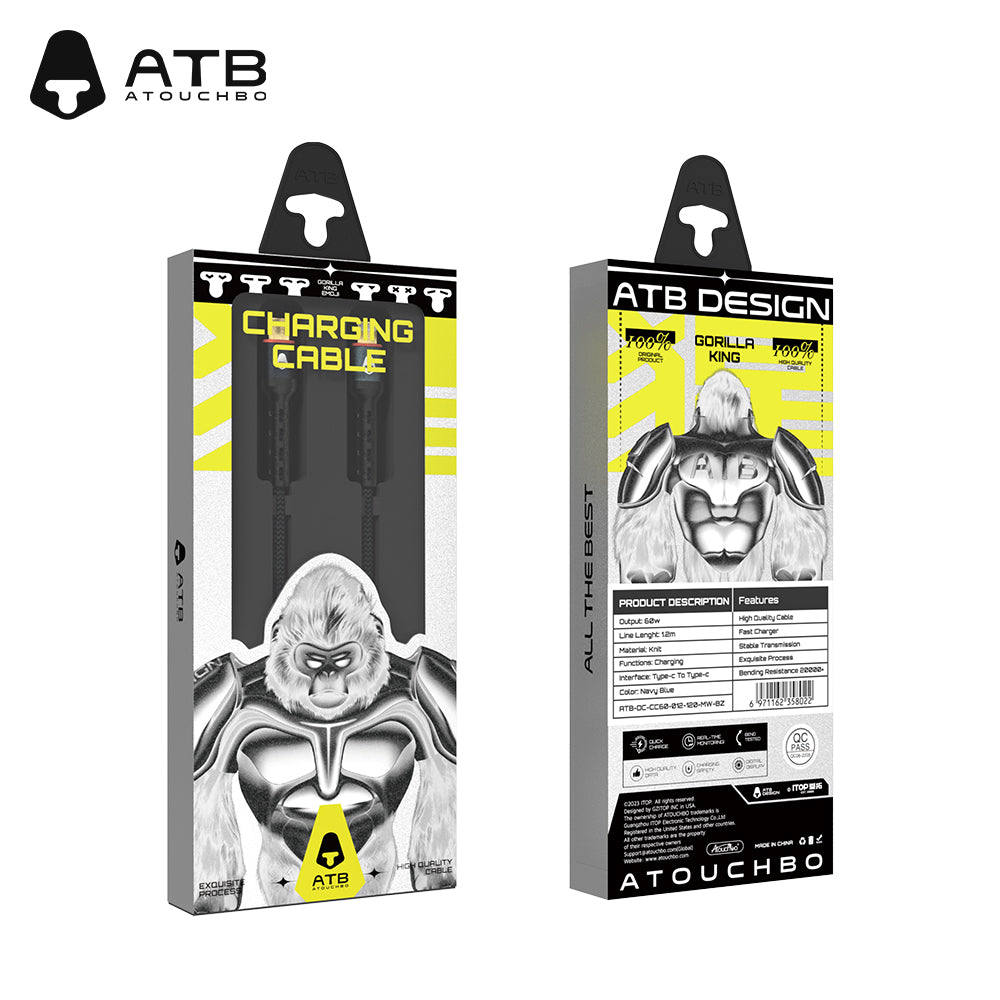 Atouchbo Großhandel Ladekabel Nylon Geflochtene Aluminium legierung USB-Kabel Mobiltelefon Schnell ladung USB-Datenkabel Typ C.