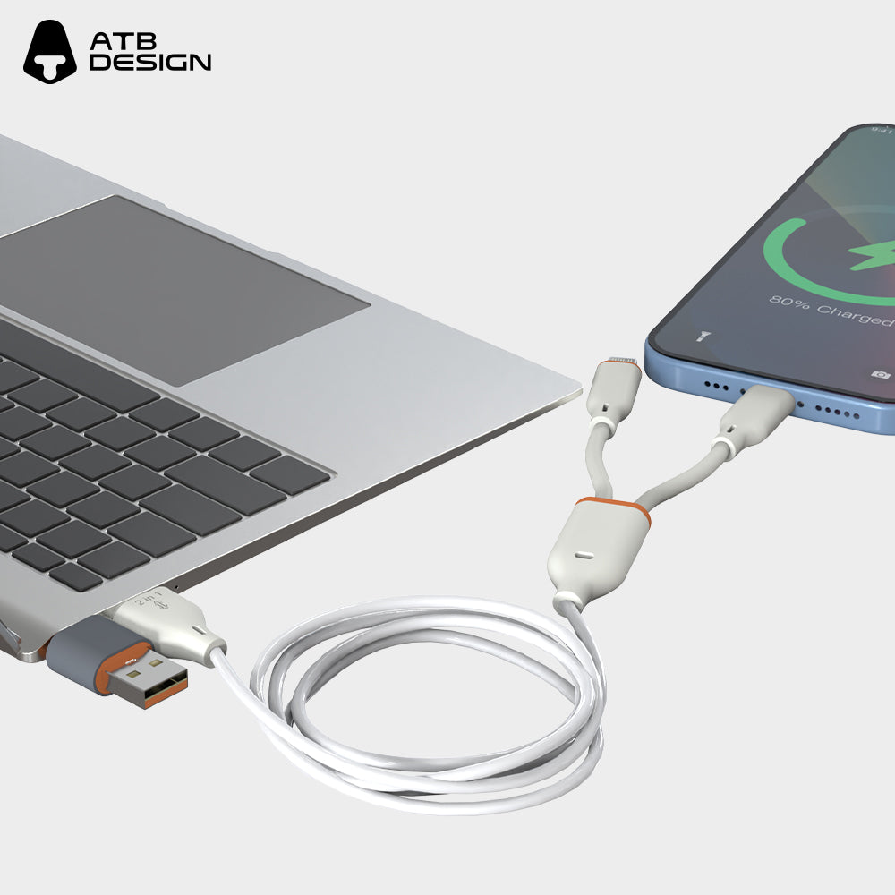ATB Classic Series Flasher Aluminum Alloy Silicone Data Cable Two to Two
