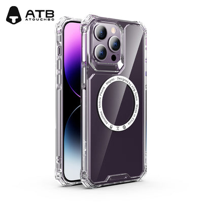 Atouchbo New Arrivals Crystal Diamond Armor Case Wireless Charging Phone Case For Magsafe For Iphone 14 Pro Max Magnetic Case