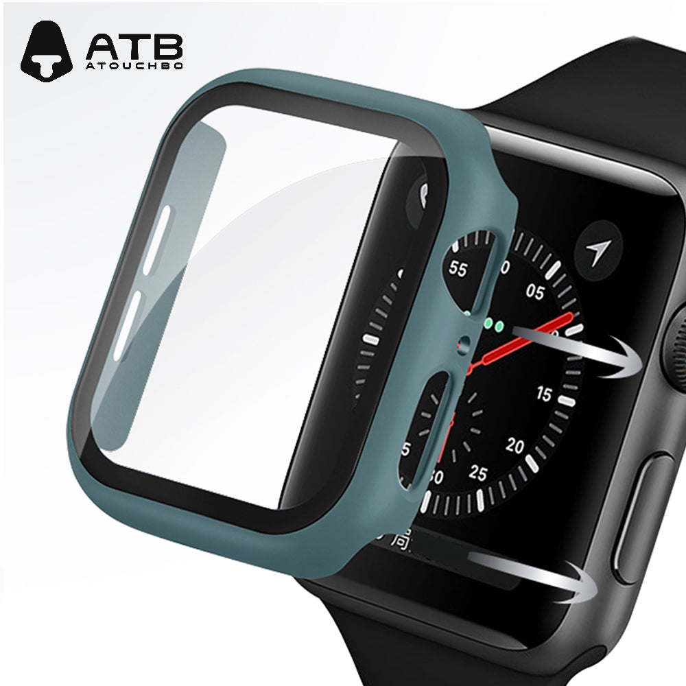 Shockproof Anti-Fall Tempered Glass+Pc Case Smart Watch Case Cover For Apple Watch 8/ Se/ Ultra Cover