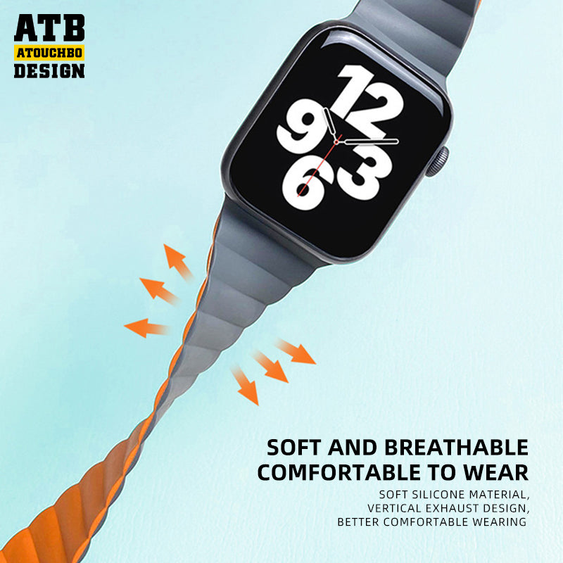 ATB Magnetic Silicone Breathable Sports Strap For Apple Watch Ultra