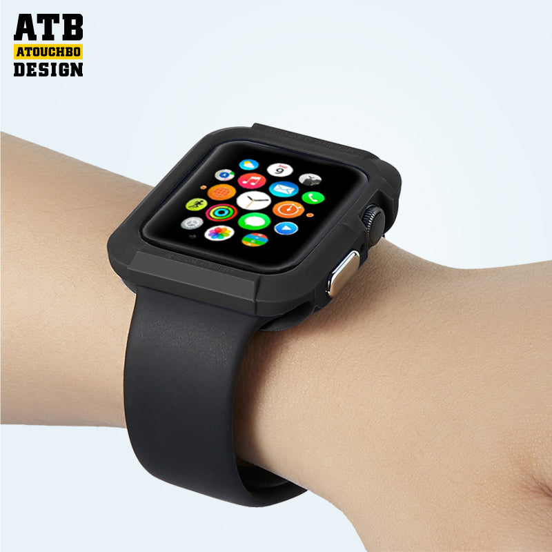 ATBCarbon Fiber Waterproof Watch Case For Iphone Apple Watch Cover 40Mm 45Mm Cover Case