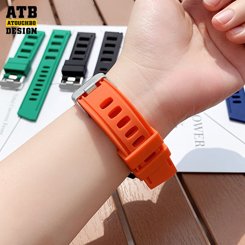 ATB Sweatproof Square Hole 38MM 40MM 49MM Silicone Watch Band For Apple Iphone Watch Se Strap