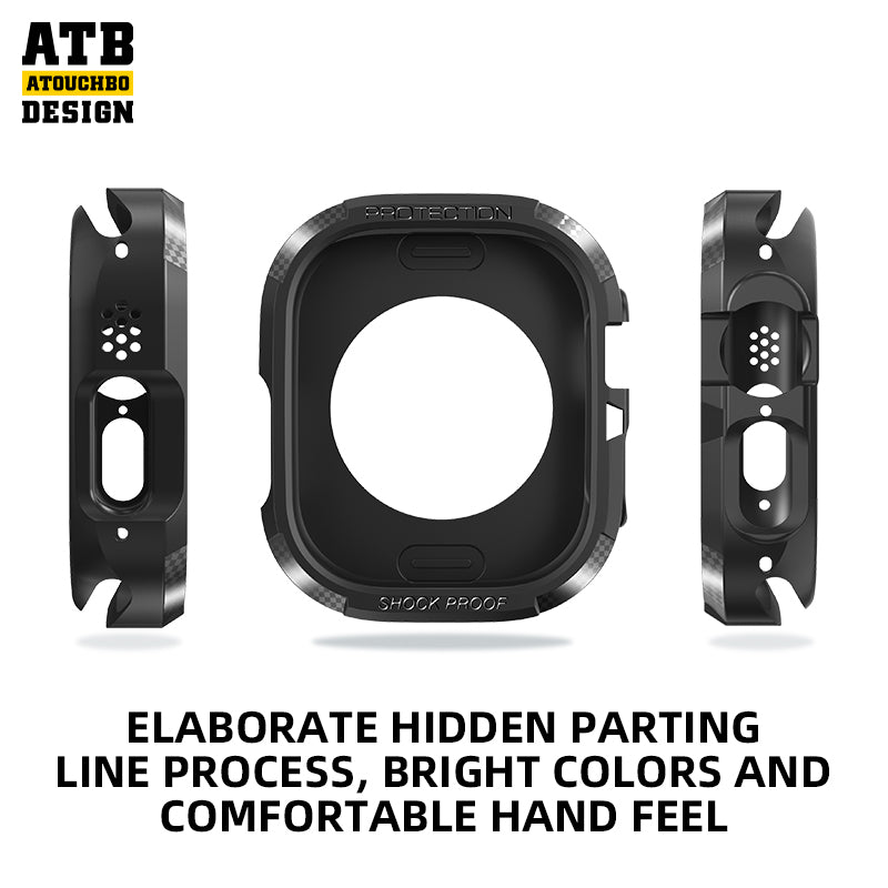 ATBCarbon Fiber Waterproof Watch Case For Iphone Apple Watch Cover 40Mm 45Mm Cover Case