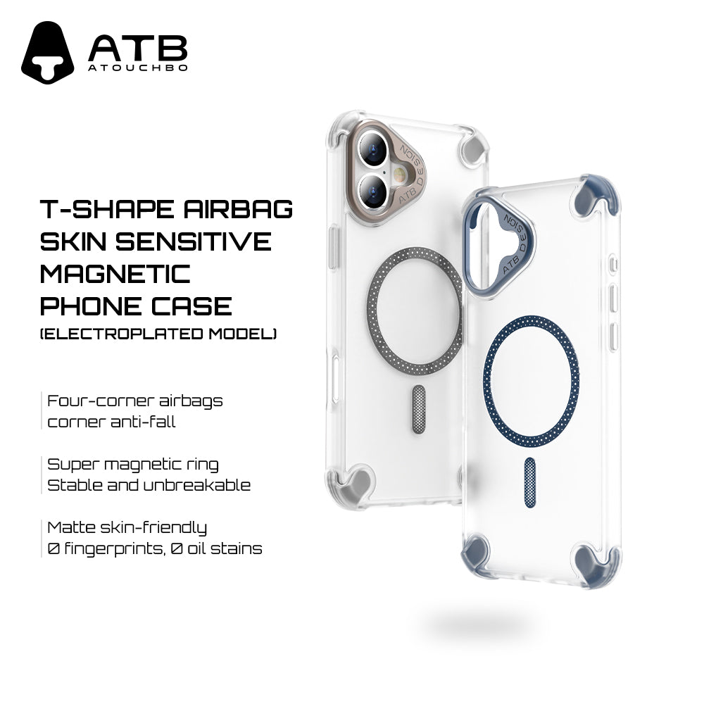 ATB Top Series T-Shape Airbag Skin Sensitive Magnetic Phone Case (Electroplated model)