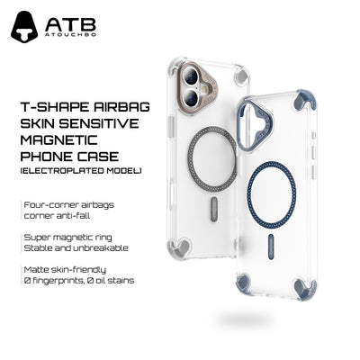 ATB Top Series T-Shape Airbag Skin Sensitive Magnetic Phone Case (Electroplated model)