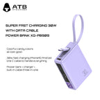 Ekipita per enkonstruita superrapida ŝarganta 30W movebla elektrobanko XG-PB909