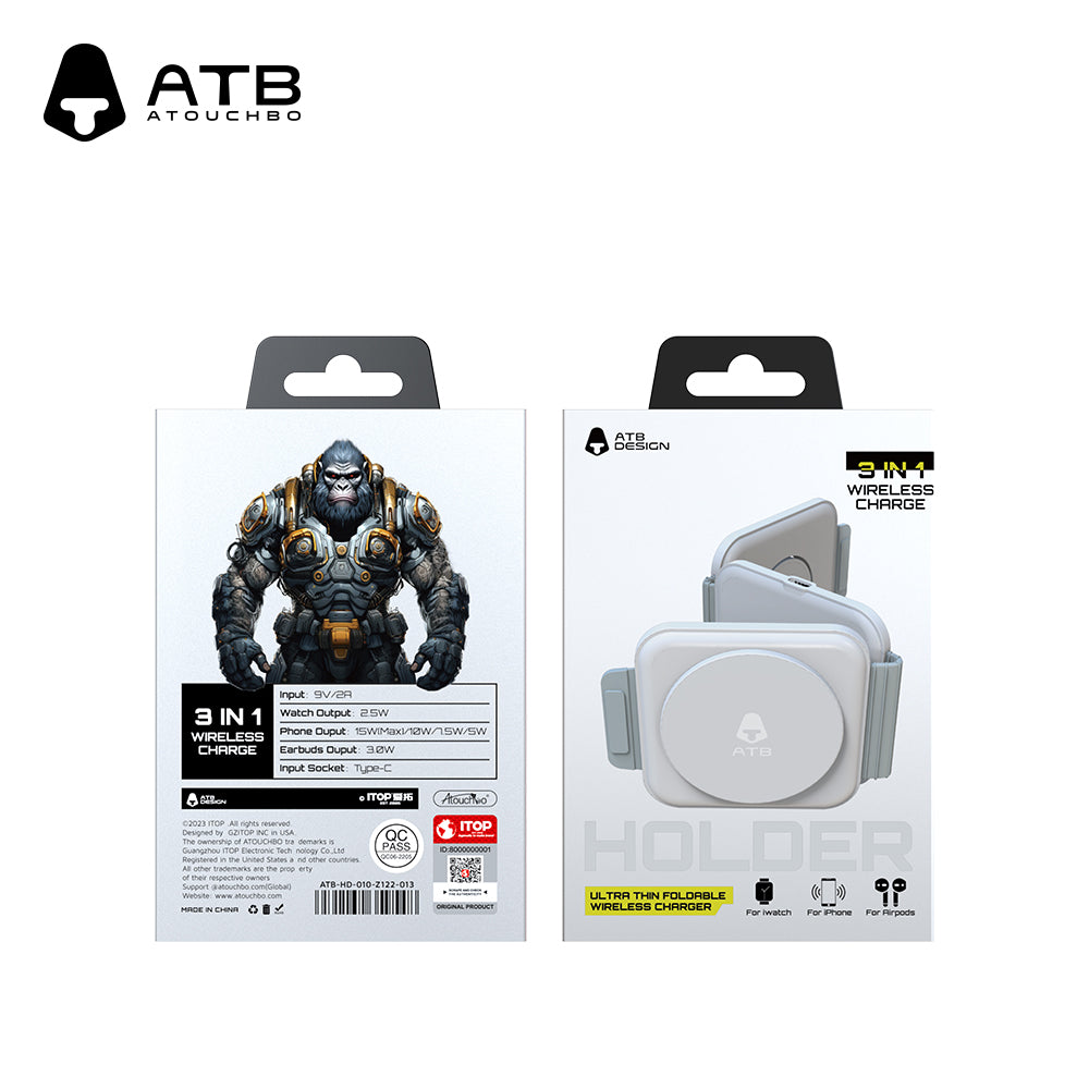 ATB 3-in-1 Desktop Wireless Charging