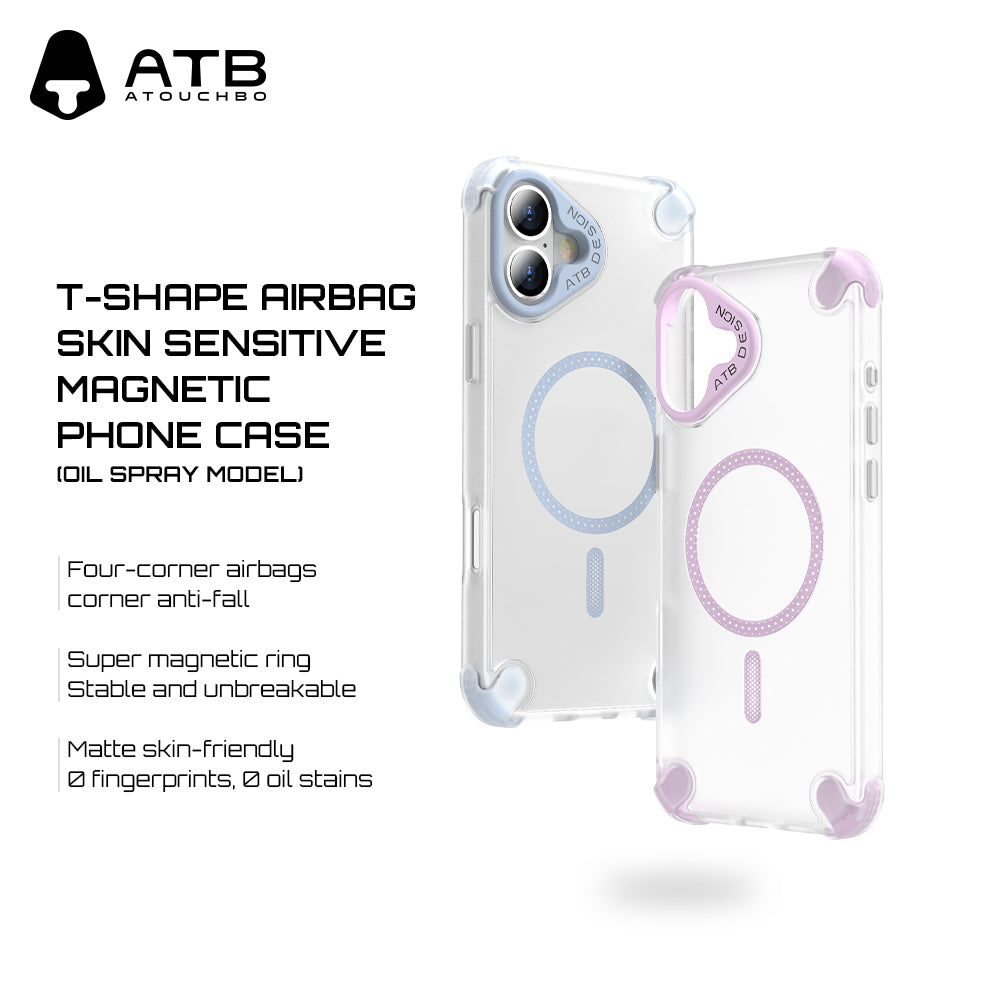 ATB Top Series T-Shape Airbag Skin Sensitive Magnetic Phone Case (Oil spray model)