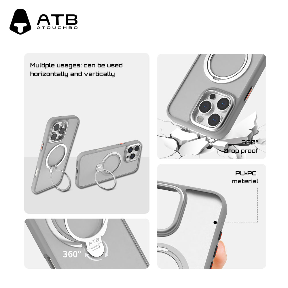 ATB Top Series Dual-Ring Magnetic Bracket Phone Case