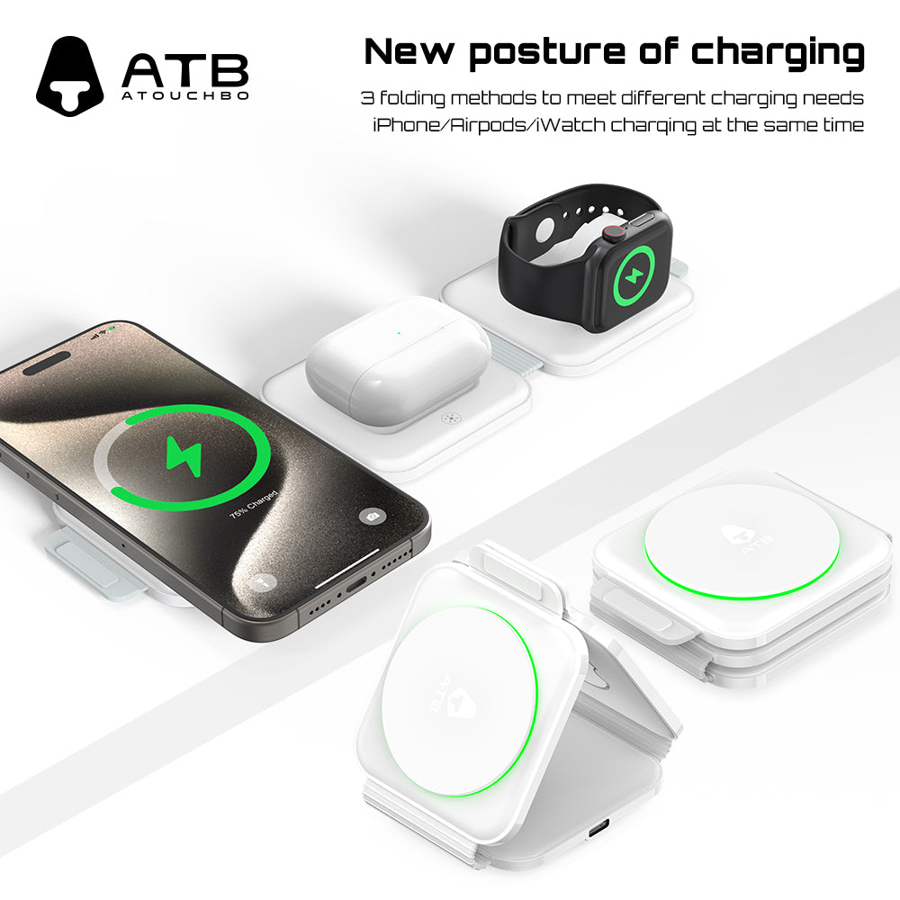 ATB 3-in-1 Desktop Wireless Charging