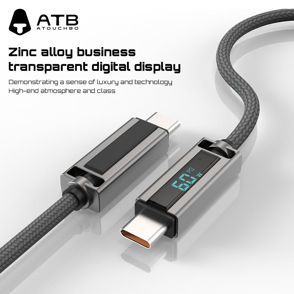 For iPhone Fast Charging LED Display USB Cable Mobile Phone 100W Fast Charging USB Data Cable Type C.