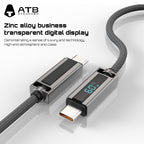 Por iPhone rapida ŝargado LED-ekrana USB-kablo Poŝtelefono 100W rapida ŝargado USB-datumkablo Tipo C.