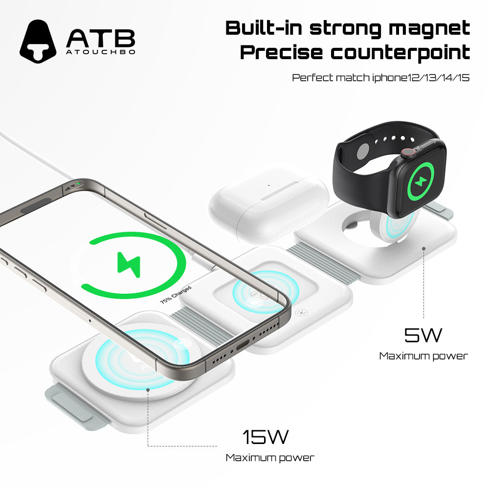 ATB 3-in-1 Desktop Wireless Charging