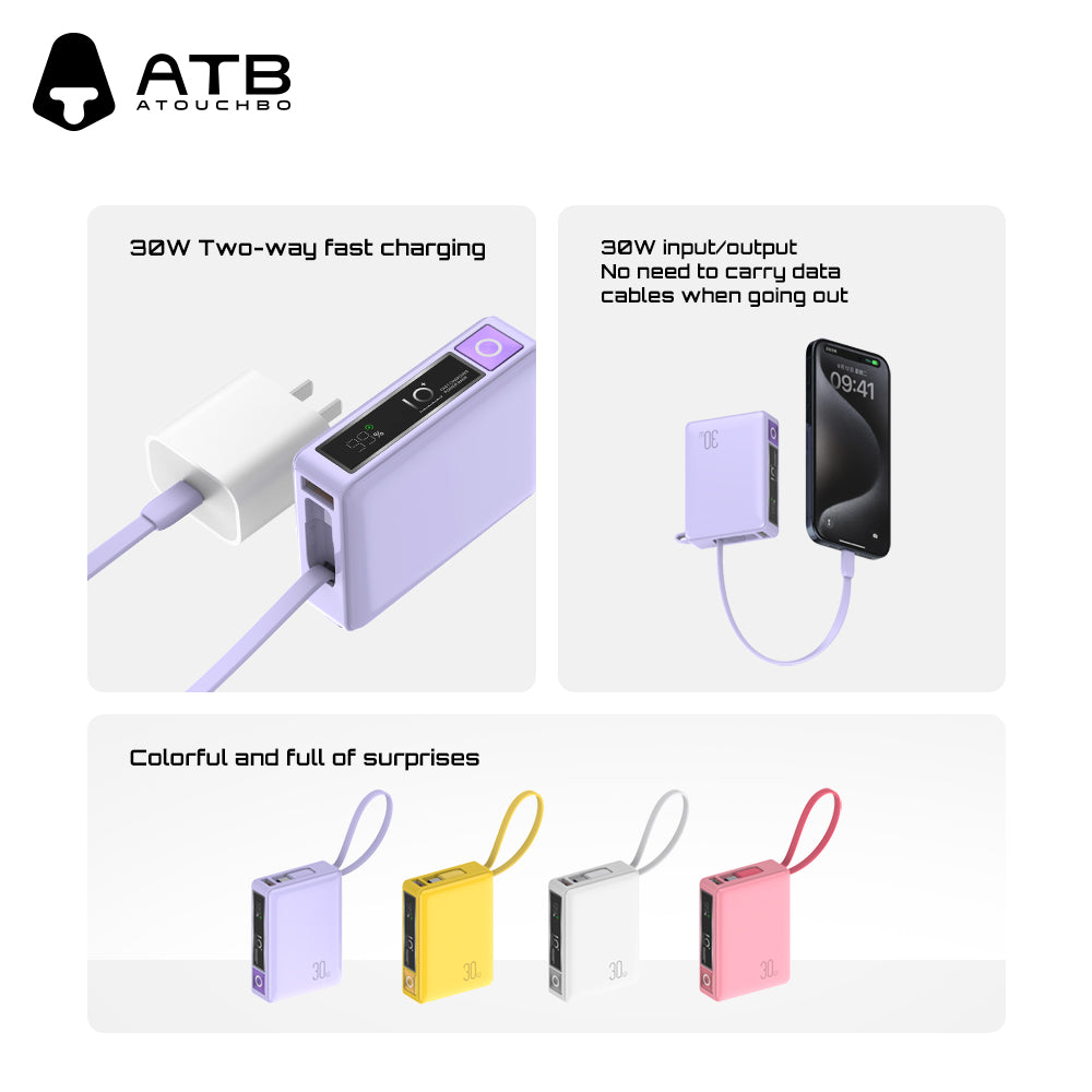 Equipped with an XG-PB909 built-in super fast charging 30W power bank