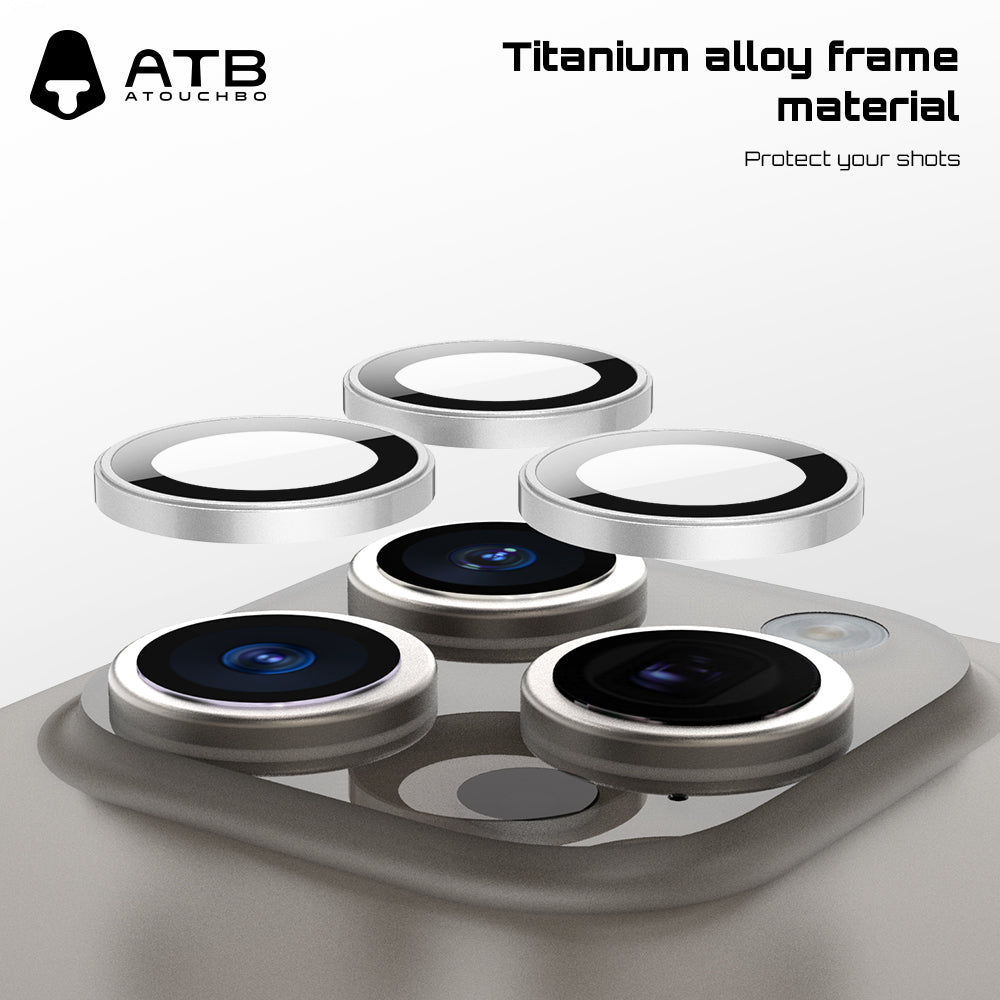 Atouchbo Lens Protector for iPhone 15 Sapphire Lens Protector Titanium for iPhone 15 Pro Max Camera Lens Protector