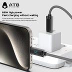 Por iPhone rapida ŝargado LED-ekrana USB-kablo Poŝtelefono 100W rapida ŝargado USB-datumkablo Tipo C.
