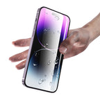 Hardigita Vitro Facila Instala Kadra Gardilo Ilaro Privateca Ekranprotektilo por iPhone 15 14 13 12 11 Pro Max Plus X XS XR SE