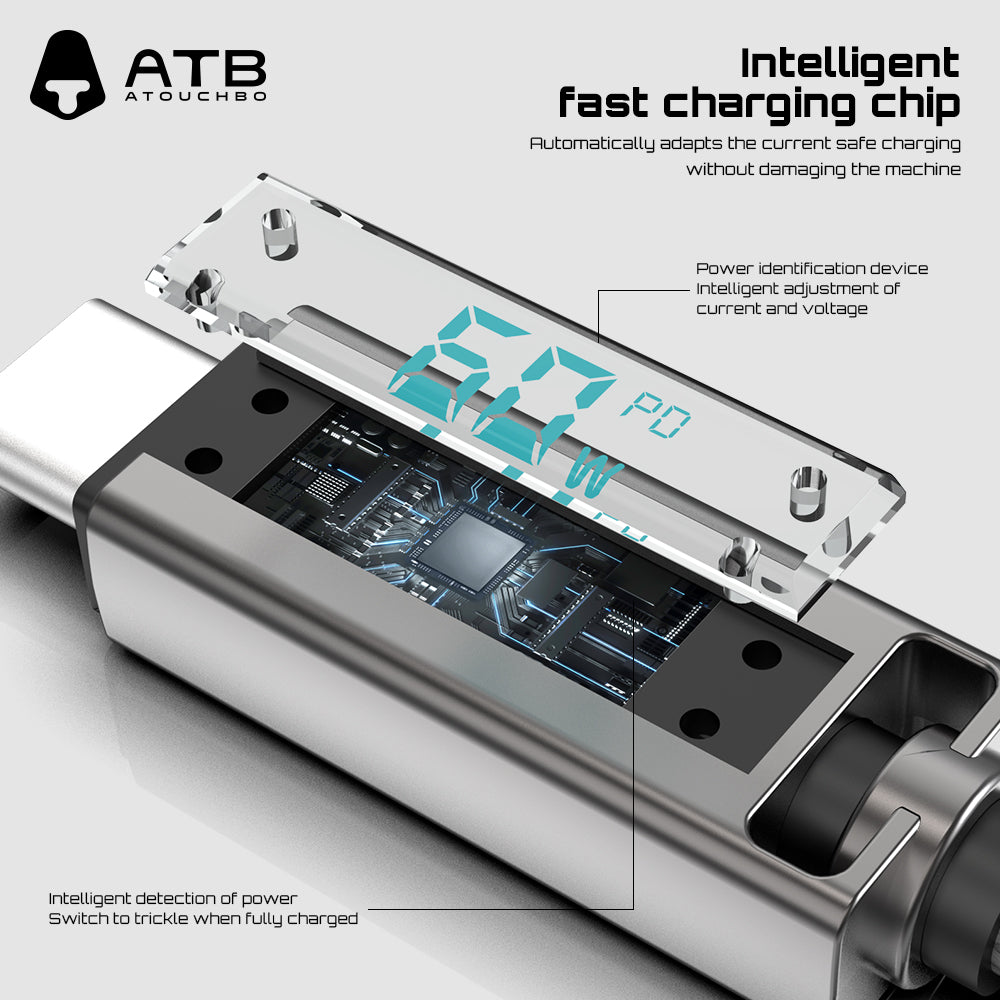 For iPhone Fast Charging LED Display USB Cable Mobile Phone 100W Fast Charging USB Data Cable Type C.