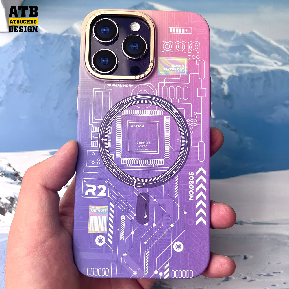 2023 New Design Acrylic Magsaf Soft TPU+PC Mechanical Element Phone Case For IPhone 14 Magnetic Phone case