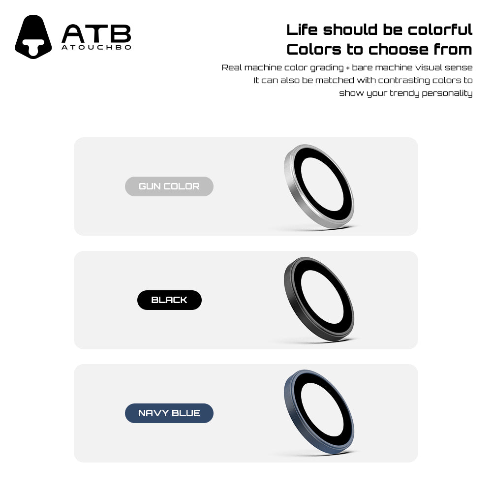 Atouchbo Lens Protector for iphone 15 Sapphire Len Protector Titanium for iphone 15 pro max camera lens protector