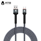 Atouchbo Pogranda Ŝarga Kablo Nilona Plektita Aluminialoja USB-Kablo Rapida Ŝarga Poŝtelefona USB-Datuma Kablo Tipo C.