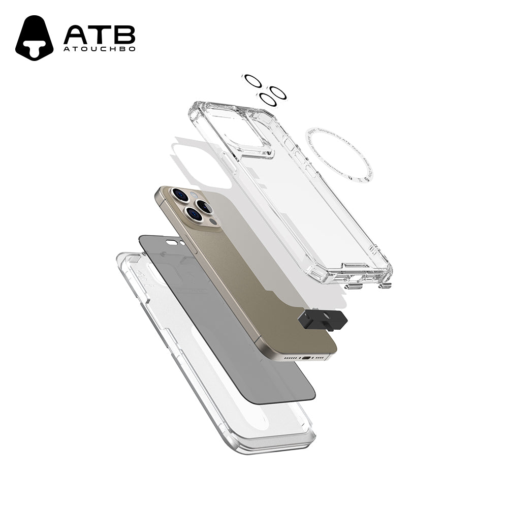 Crystal diamond ultra-transparent anti-drop anti-privacy tempered film set (with crystal shield second paste artifact)