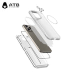 Atouchbo Propra Telefona Ujo por iPhone 15 Movebla Akcesoraĵo 6-en-1 HD Hardita Vitro Mata Telefona Ujo Kontraŭspuraĵo-Aro