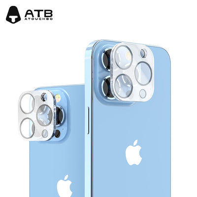 Matte anti-exposure one-piece tempered glass lens sticker+Metal for iPhone Camera Lens Protector