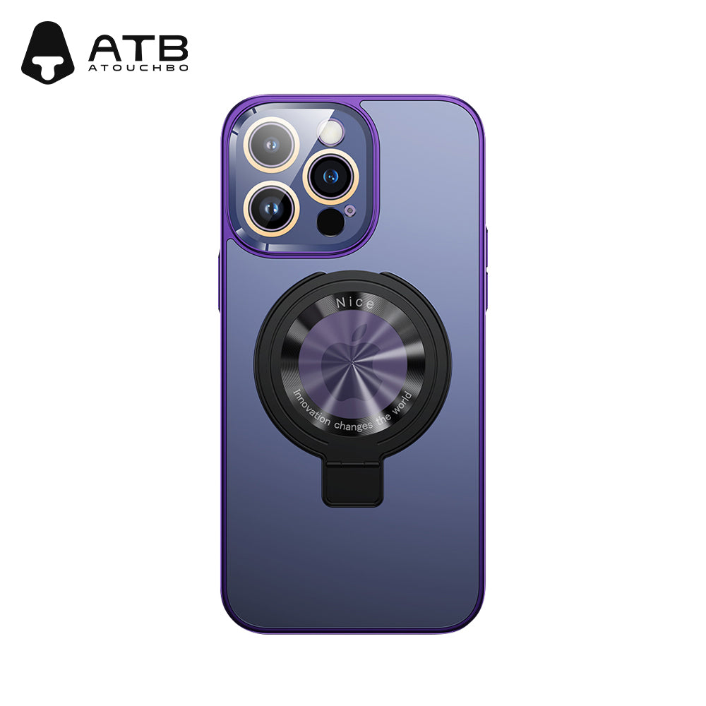 Atouchbo 2023 New Design Acrylic Magsafe Soft TPU+PC Phone Case with Ring Holder for iPhone 14 Case 13 15 Pro Max