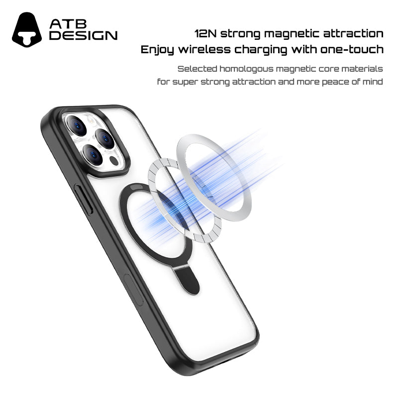 ATB Top Series Crystal Clear 2.0 Skin Smoot  Magnetic Bracket Phone Case